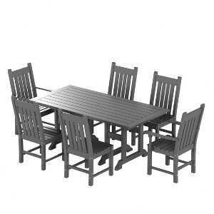 WestinTrends Malibu 7 Piece Outdoor Patio Dining Set Outdoor Dining Table with Dining Chair - 1 of 4