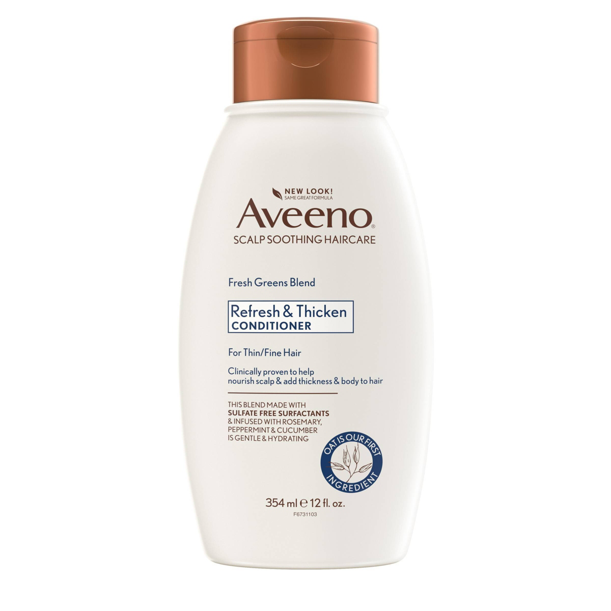 Aveeno Scalp Soothing Fresh Greens Blend Refresh & Thicken Conditioner 12 fl oz product package