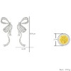 Women's Stud Earrings, Silver-Tone Crystal Bow Design, Minimalist Style, Elegant for Women - 4 of 4