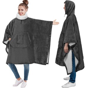 PAVILIA Wearable Blanket Women Men, Oversized Hoodie Sweatshirt Sweater Neck Warmer, Fleece Soft Hug Sleep Pod - 1 of 4