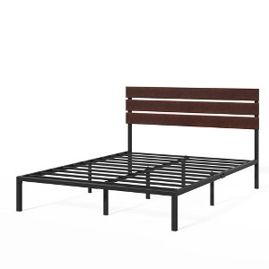 Figari Bamboo and Metal Platform Bed Frame Coffee Bean - Zinus - 1 of 4