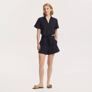 womens pull on dress shorts HDE Womens Pull On Dress Shorts 3" Inseam with Pockets High Waisted Chino  Dressy Pleated Summer Stretchy Elastic Waist Shorts Black - S