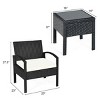 Costway 3PC Patio Rattan Furniture Set Coffee Table Conversation Sofa Cushioned - image 3 of 4