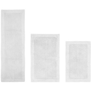 Edge Bath Rug 100% Premium Cotton Ultra-Soft Water Absorbent Tufted Solid Reversible 3 Piece Bathroom Rug Set for Machine Washable Bathmat - 1 of 4