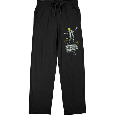 Beetlejuice Classis Horror Movie Logo Men's Black Sleep Pajama Pants