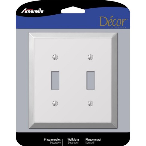 Amerelle Century Polished Chrome 2 gang Stamped Steel Toggle Wall Plate 1 pk - image 1 of 1