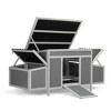 Sevobal Pet Crates and Houses Large Weatherproof Wood Chicken Coop with Nesting Boxes, Outdoor Cage for Small Animals, Gray, 58.87"*27.56"*27.95" - 3 of 4