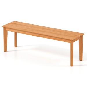 Tangkula 55" Teak Wood Bench 3-Person Backless Seating w/ 880 LBS Weight Capacity - 1 of 4