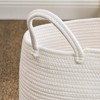 NAYSAYE Cotton Rope Round Laundry Basket with Handles for Clothes Storage and Home Organization, Orange and White, 21.7"*21.7"*13" - 4 of 4