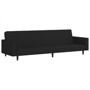 vidaXL Black Velvet 2-Seater Sleeper Sofa - Convertible Loveseat/Daybed for Living Room, Studio, Apartment - 1 of 4