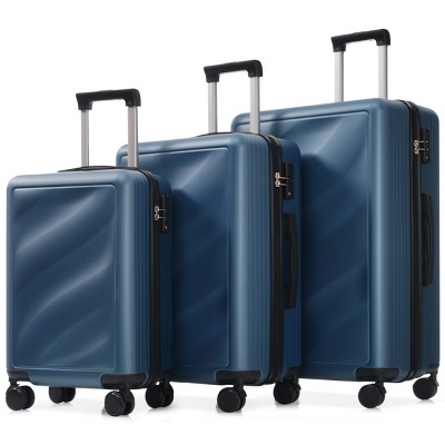 FURNIinspire Bag And Luggage Sets Travel Luggage Set Suitcase Set, 3 Piece Hard Shell Suitcases, Lightweight Suitcase, Blue, 11.4"*20.1"*29.1"