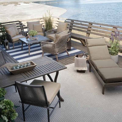 Natural Tan Recycled Fabric Outdoor Deep Seat Cushion Set