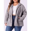 Agnes Orinda Women's Plus Size Winter Zipper Drawstring Waist Long Sleeve with Pockets Fashion Jackets - 2 of 4