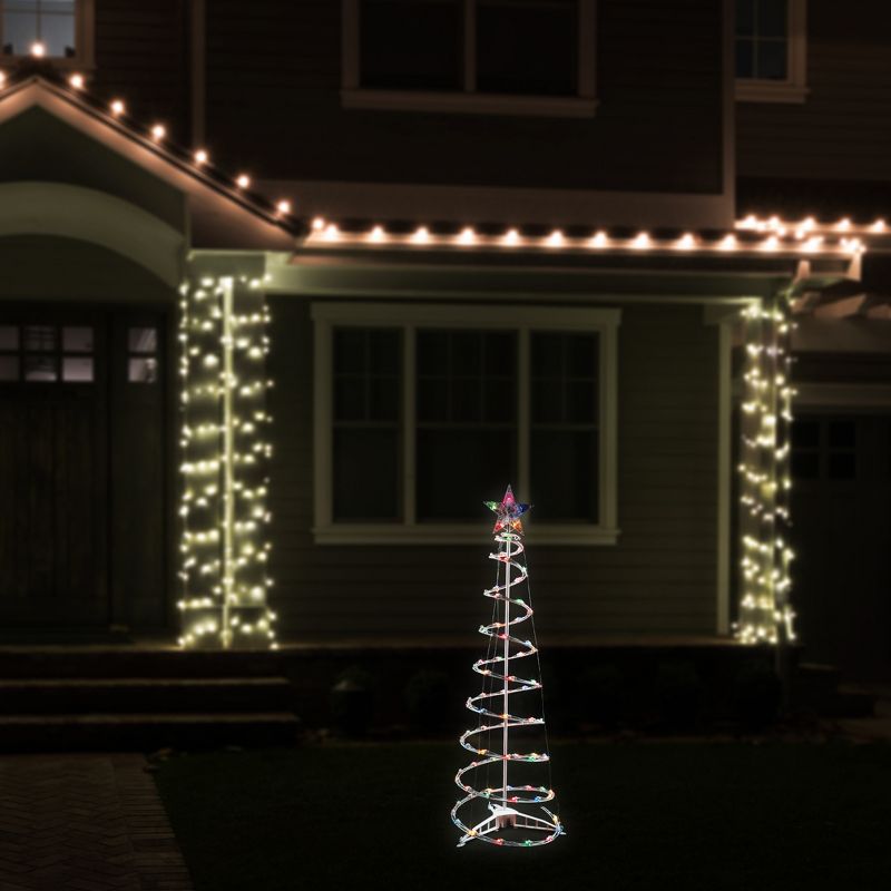 Northlight 4ft Lighted Spiral Christmas Tree with Star Tree Topper, Multi Lights, 4 of 10