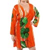 LA LEELA Women's Beachwear Swimsuit Summer Swim Beach Dress Cover Ups for Swimwear Women Loose Bathing Suit Cover-up Mini 8-12 Orange, Floral - 4 of 4