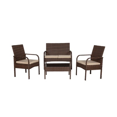 WestinTrends 4-Piece Outdoor Patio Modern Sofa Conversation Set