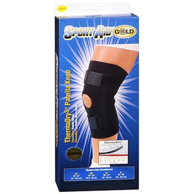 Sport Aid Gold Therma Dry Slip-On Deluxe Knee Support Large Black