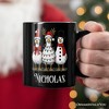 Vintage Christmas Silly Goose Personalized Mug, Snowman Spoof Winter Gift with Custom Name Black 12oz - 4 of 4