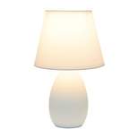9.45" Petite Ceramic Oblong Bedside Table Desk Lamp with Matching Tapered Drum Shade - Creekwood Home