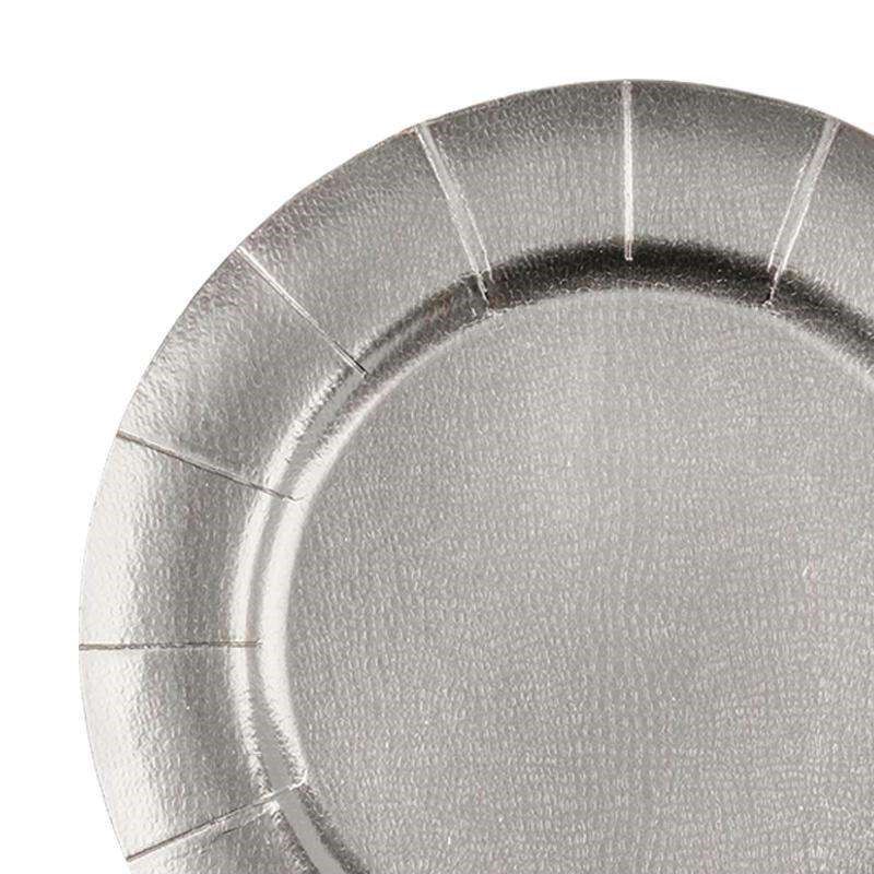 Smarty Had A Party 13" Silver Round Disposable Paper Charger Plates (120 Plates), 2 of 5