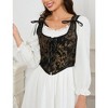 Whizmax Women's Vintage Floral Corset Lace-Up Fishbone Print Vest Renaissance pirate costume Black gold 2XL - 3 of 4