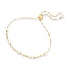 Pure Collection by Ross-Simons 3-3.5mm Cultured Pearl and 14kt Yellow Gold Paper Clip Link Bolo Bracelet Size - 2 of 4