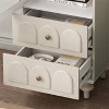 ModernLuxe 62.99" Tall Storage Cabinet with Tempered Glass Door, Display Cabinet with 2 Drawers & Adjustable Shelf, White/Dark Blue - 4 of 4