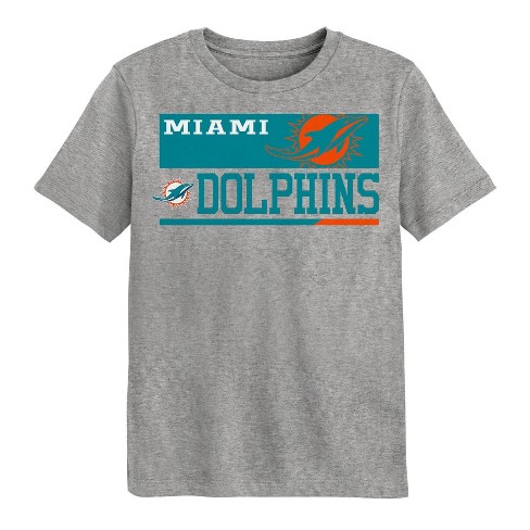 Nfl Miami Dolphins Boys Short Sleeve Poly Heather Gray T shirt Target