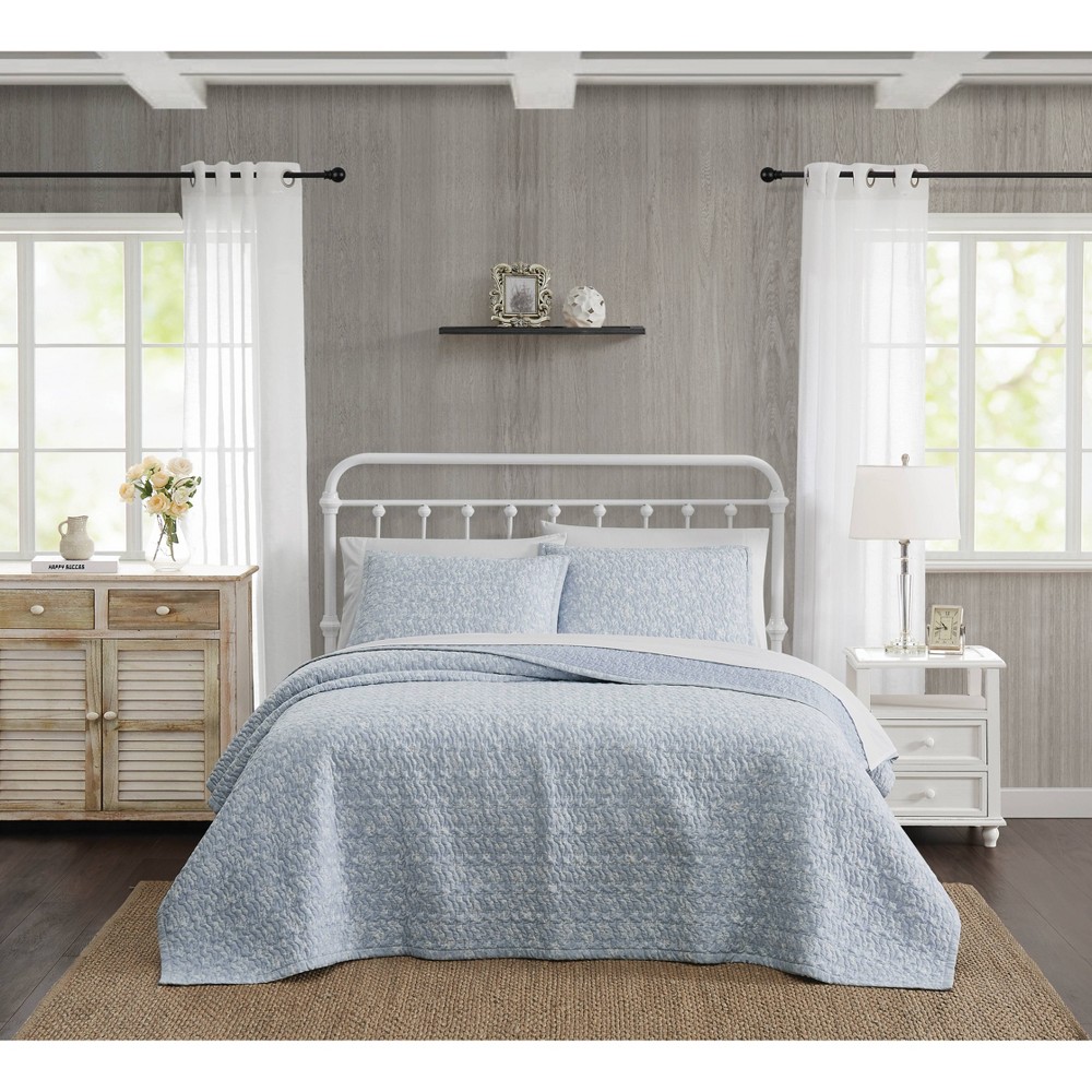 Photos - Bed Linen The Farmhouse by Rachel Ashwell 2pc Twin/Twin Extra Long Majesty Quilt Bedding Set White/Blue