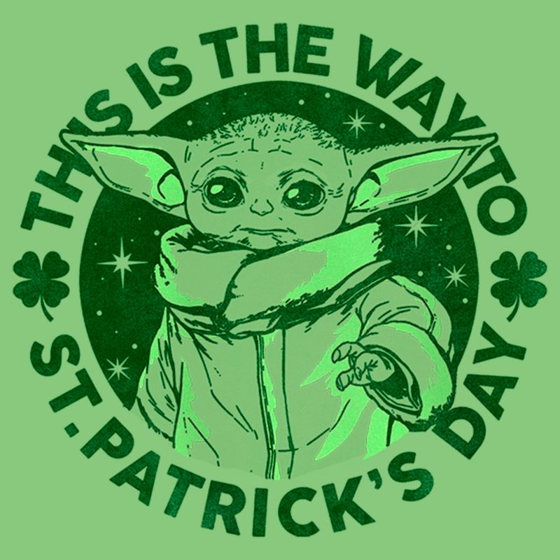 Girl's Star Wars: The Mandalorian St. Patrick's Day Grogu This is the Way T-Shirt, 2 of 5
