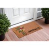 HomeRoots 17" X 29" Natural Green and Black Coir Floral Welcome Outdoor Door Mat - 2 of 3