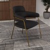LeisureMod Upholstered Dining Chair Ergonomic Accent Kitchen Chair Padded Open-Back and Side with Stainless Steel Legs Axis Collection - 2 of 4