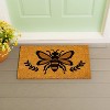 Evergreen Honeycomb Bee Indoor Outdoor Natural Coir Doormat 1'4"x2'4" Brown - 2 of 4