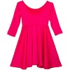 Worthy Threads Little/Big Girls' Three-Quarter Sleeve Twirly Dresses - 2 of 4