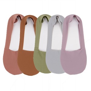 Anna-Kaci 5 Pairs Women Ice Silk Low Cut Liner Socks Deep Cut Design Anti-Slip Cotton Sole Breathable Invisible Socks for Flats - 1 of 4