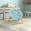 Alamont 23" Mini Folding Saucer Kids' Chair Aqua/Gold - 2 of 4