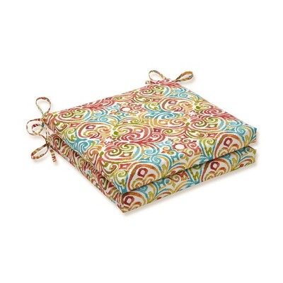 2pk Corinthian Squared Corners Outdoor Seat Cushions - Pillow Perfect