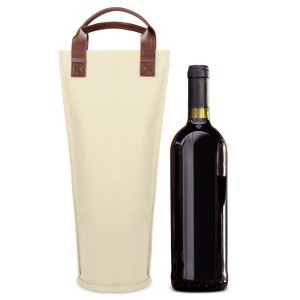 Tirrinia Wine Gift Bag, Insulated Padded Thermal Single Wine Bottle Carriers, Cooler Tote, Wine Lover Essentials - 1 of 4