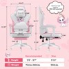 Hoffree Cute Pink Gaming Chair Girls Ergonomic Desk Chair with Footrest & Massage Lumbar - 3 of 4