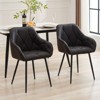 Hyleory Vintage Leather Dining Chairs Set of 2, Swivel Counter Stools for Kitchen Island, 360° Rotating Bar Height Chairs with Padded Seat - 3 of 4