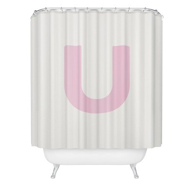 Deny Designs April Lane Art Block Monogram Shower Curtain