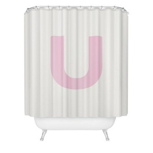 Deny Designs April Lane Art Block Monogram Shower Curtain - 1 of 3