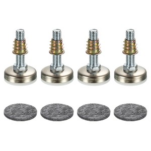 Unique Bargains Metal Non-Skid Adjustable Furniture Leveling Feet with Felt Pads for Chairs - 1 of 4