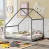 Full Size Wooden House Bed with Roof and Sturdy Pine Frame - 2 of 4