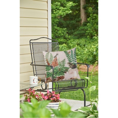 Colorful Nautical Fern and Frog Graphic Throw Pillow