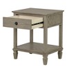 Sapphtopaz Night Stand with Drawer and Storage Space Farmhouse Side Table with Conical Solid Wood Legs, Nightstand for Bedroom, Living Room - 2 of 4