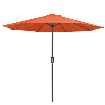 Hyleory 9' Sunbrella with 8 ribs,Hyleory Tilt Market Patio Umbrella with Oval Ribs Iron Pole, Sturdy and Adjustable