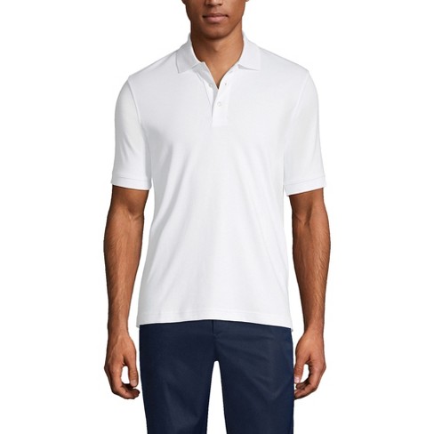 Lands' End Men's Short Sleeve Interlock Polo Shirt - Large - White : Target