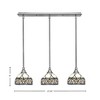 Toltec Lighting Any 3 - Light Chandelier in  Brushed Nickel with 7" Royal Merlot Art Glass Shade - 2 of 2