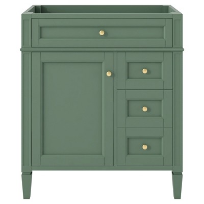 NicBex Bathroom Vanity without Top Sink,Bathroom Sink Vanity with 2 Drawers and a Tip-out Drawer,30 inch Bathroom Sink Cabinet for Bathroom,Green